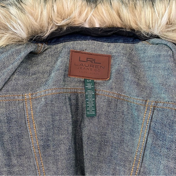 NWOT Ralph Lauren Denim Jeans Jacket with Detachable Faux Fur - Picture 14 of 14